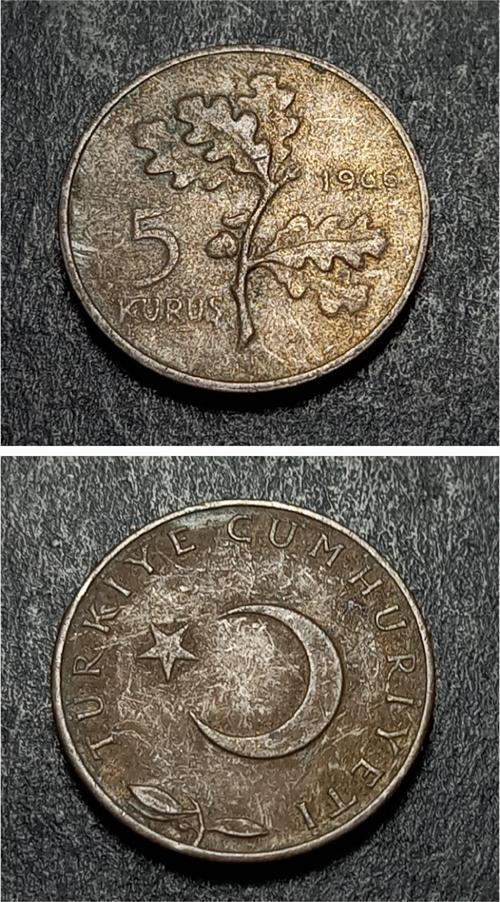 Escoines 399636873432eb5eb3 5Kuruş 1966 temiz %97 Bakır Para