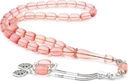 0.6 Şeffaf Delim Kapsül Kesim Açık Pembe Ateş Kehribar Tesbih