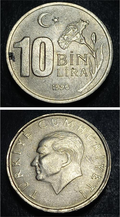 Escoines 399636899235fadf06 1996 10bin lira ççt+ para