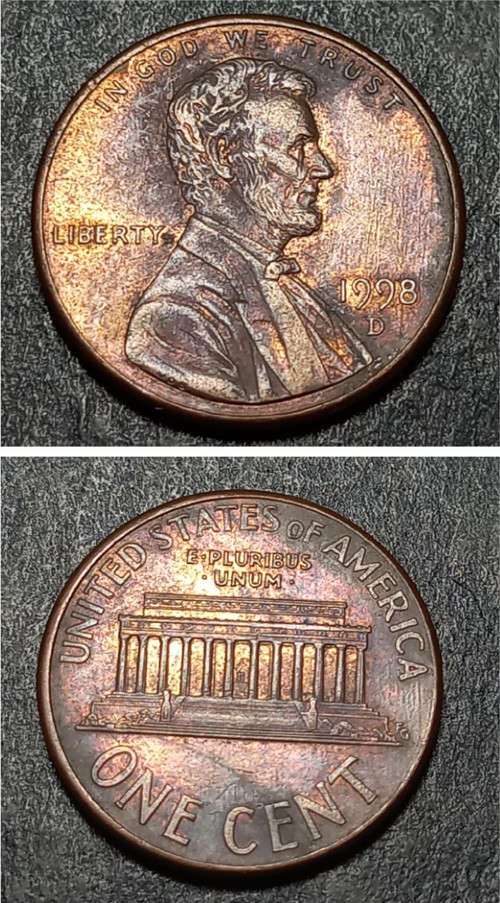 Escoines 3996368992a40c0235 1 Cent 1998 D çt Bakır kaplama çinko para