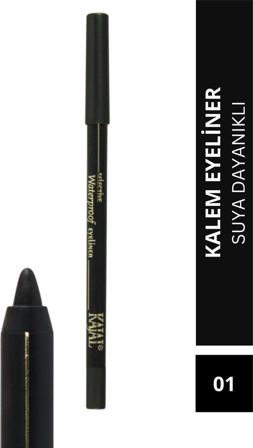 Suya Dayanıklı Göz Kalemi - Selective Waterproof Eyeliner Pencil - No: 01 Siyah