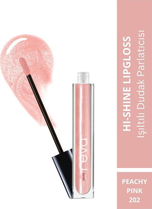 Işıltılı Dudak Parlatıcısı - Hi-Shine Lip Gloss Peachy Pink - No: 202 - Vegan & Temiz Içerik Açık Pembe