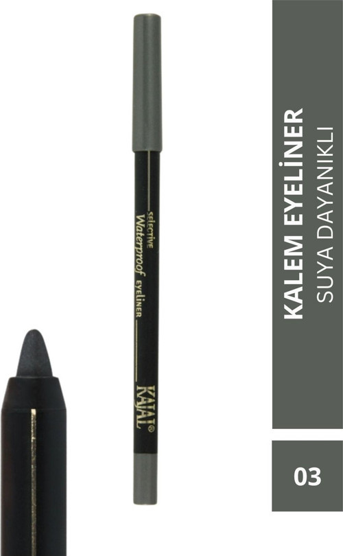 Antrasit Gri Suya Dayanıklı Göz Kalemi & Charcoal Gray Selective Waterproof Eyeliner Pencil - No: 03 Antrasit Gri