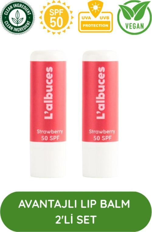 Strawberry 50 Spf Lip Balm İkili Set -Dudak Nemlendiricisi