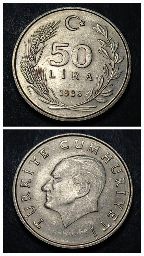 Escoines 3996368991629b9b62 1986 50lira çil %75 Bakır para