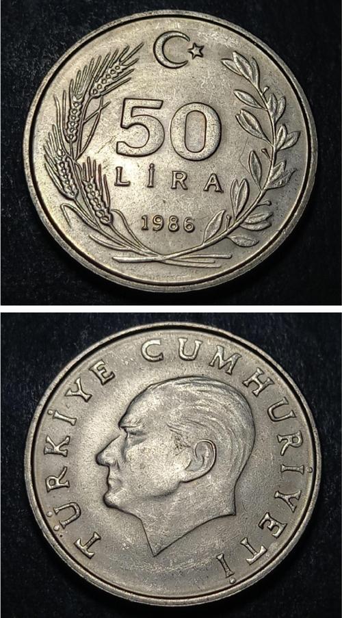Escoines 3996368991629b9b62 1986 50lira çil %75 Bakır para