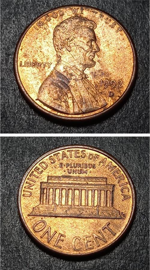 Escoines 3996368992a0d6aedd 1Cent 1992 D çt+ Bakır kaplama para