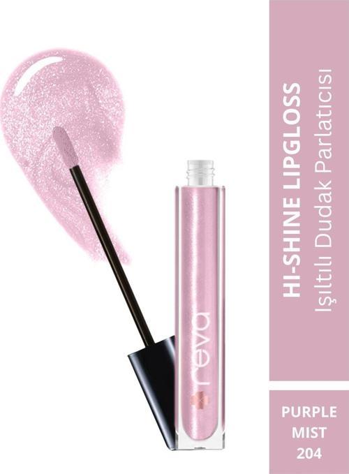 Işıltılı Dudak Parlatıcısı - Hi-Shine Lip Gloss Purple Mist - No: 204 - Vegan & Temiz Içerik Yumuşak Pembe