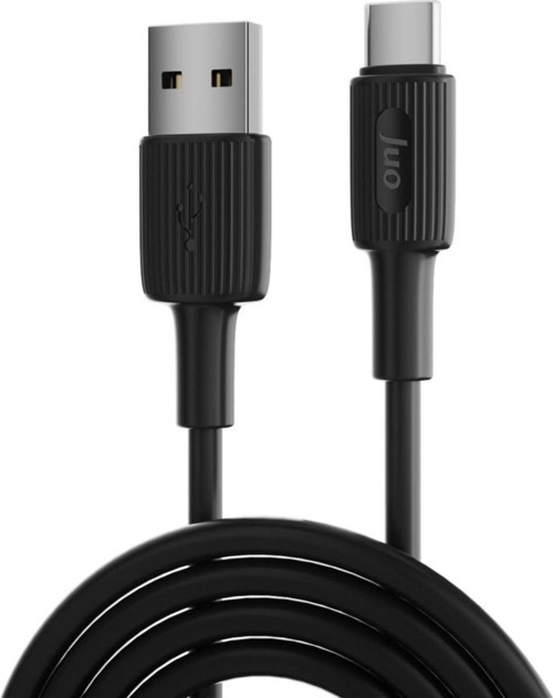 12W USB-A to Type-C Silikon Hızlı Şarj ve Data Kablosu Siyah 2 Metre 1017157