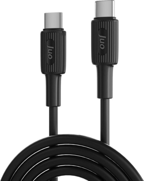 60W USB Type-C to Type-C Silikon Hızlı Şarj ve Data Kablosu Siyah 2 Metre 10