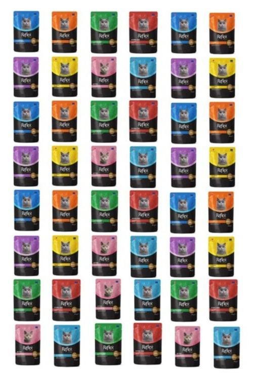 Karışık Soslu Kedi Yaş Maması Kedi Pouch 85 gr - 48 Adet