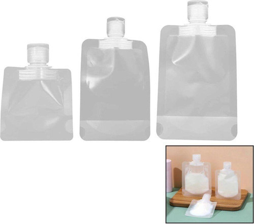3 BOY SEYAHAT SIVI SABUNLUK 30-50-100 ML PVC POŞET - KAPAKLI 1017157