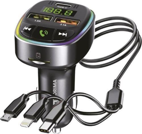 G15 – FM Transmitter, TF/USB Müzik ve 18W Hızlı Şarj Özellikli Araç Cihazı