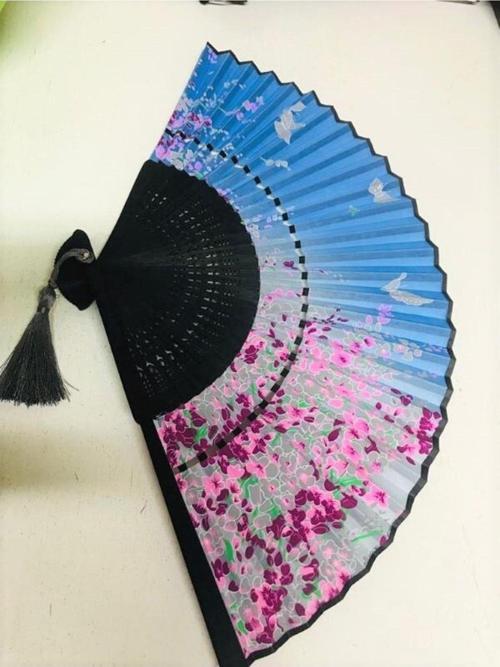 -kaliteli Bambu Ağaç Desenli Şık Japon Yelpaze Lüks Özel Tasarım