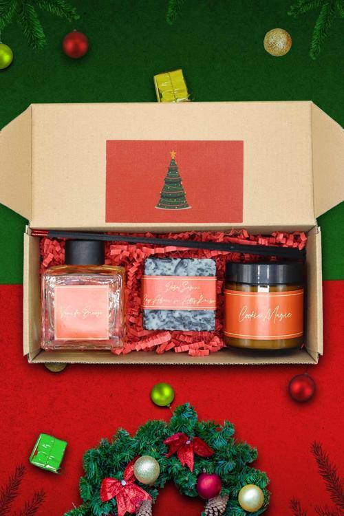 Yılbaşı Hediye Paketi Spicy Hediyelik Yeni Yıl ( Noel ) Seti, Mum Hediye Kutusu