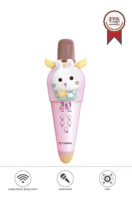 KIDMIC03 Tavşan Figürlü Şarjlı BT Karaoke Mikrofon ve Hoparlör 5W Kablosuz Mikrofon