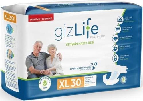 GIZLIFE Bel Bantlı Yetişkin Hasta Bezi Ekstra Büyük Boy Xl 30 Adet