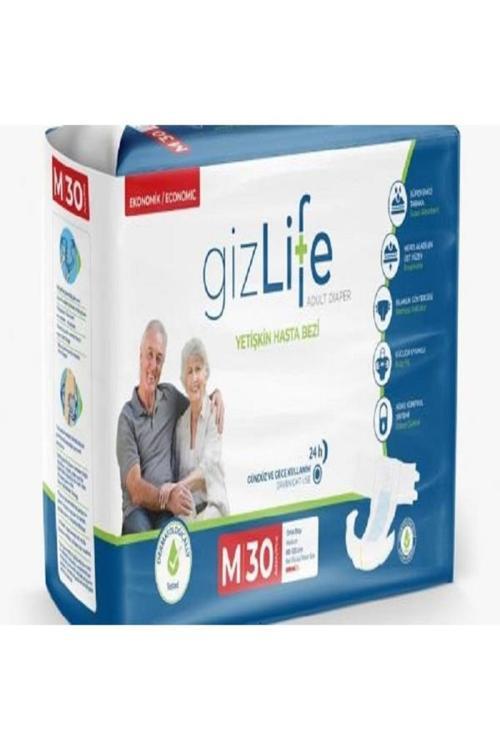 GIZLIFE Yetişkin Hasta Bezi Bel Bantlı Orta Boy Medium 30'lu