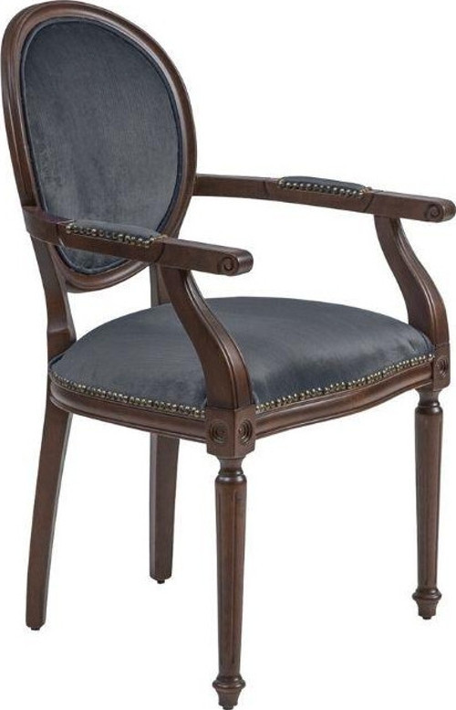 Madalyon Kolçaklı Ahşap Klasik Sandalye