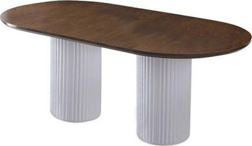 Liora İskandinav Oval Natural Ahşap Bohem Masa 90x200