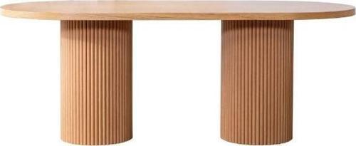 Soleil İskandinav Oval Natural Ahşap Bohem Masa 80x170