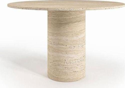 Lucca Yuvarlak Traverten Masa 100x100