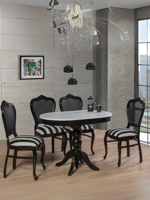 Rika Baba Ayak Oval Açılır Masa 70x110