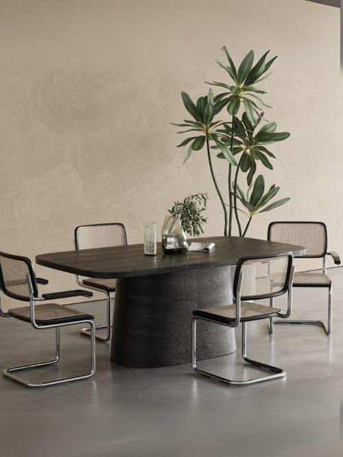 Barocco İtalyan Still Oval Ahşap Yemek Masası 100x180