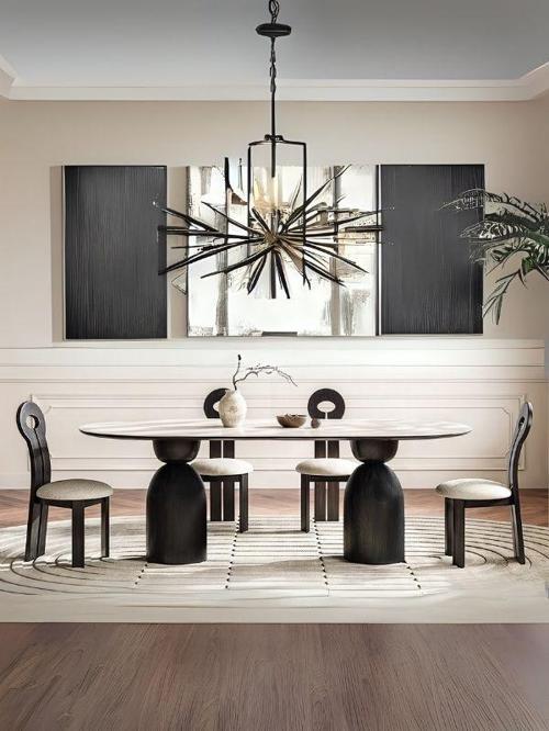 İmperial İtalyan Still Oval Traverten Yemek Masası 80x160