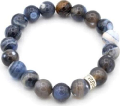 Doğal Çizgili Lacivert Akik Bileklik 1.kalite Doğal Taş 004