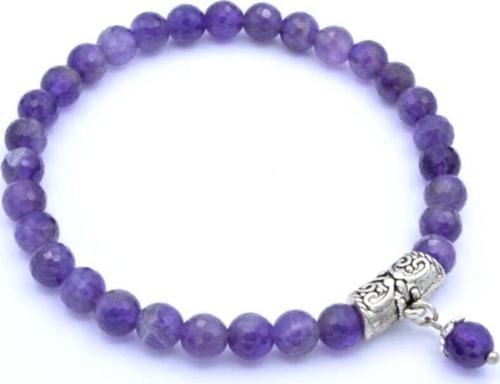 Doğal Faset Kesim Ametist Bileklik 1.kalite 003