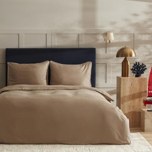 Percy Saten Çift Kişilik Nevresim Takımı Beige