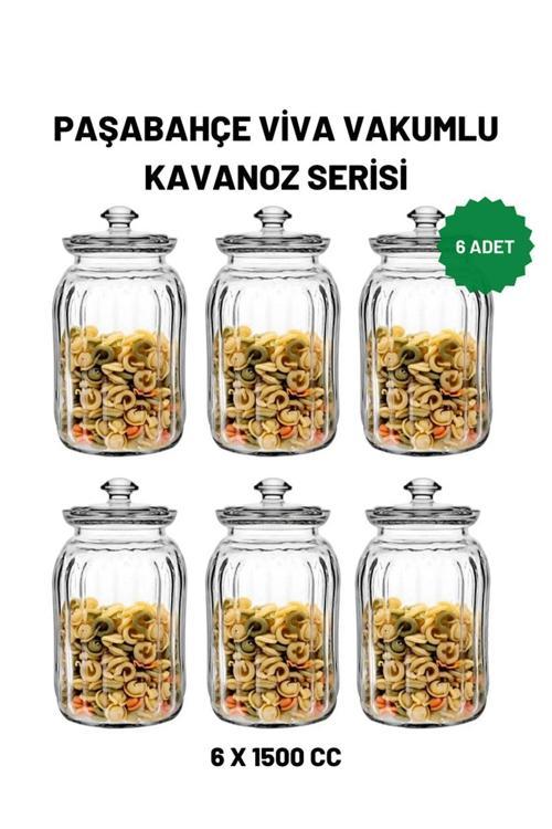 6 Lı 96394 Viva Cam Kavanoz 1500 Cc