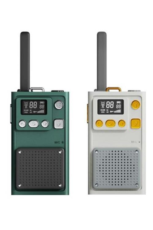 W1A Çocuk Walkie Talkie 5 Km Green-Cream Aaa Pilli Çocuk Telisizi