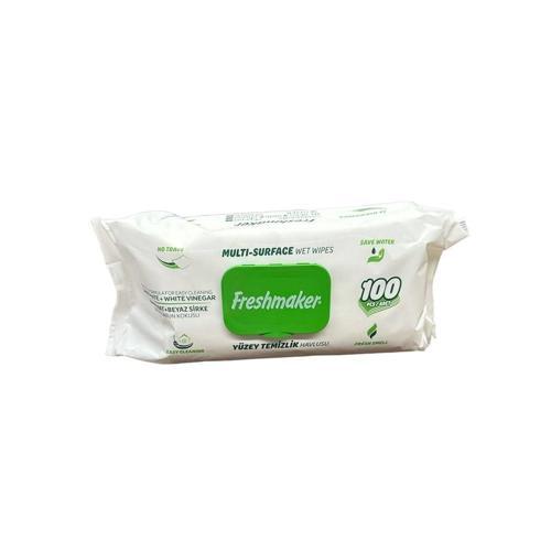 Karbonat ve Beyaz Sirke Katkılı Yüzey Temizlik Islak Havlusu - 100'lü Paket