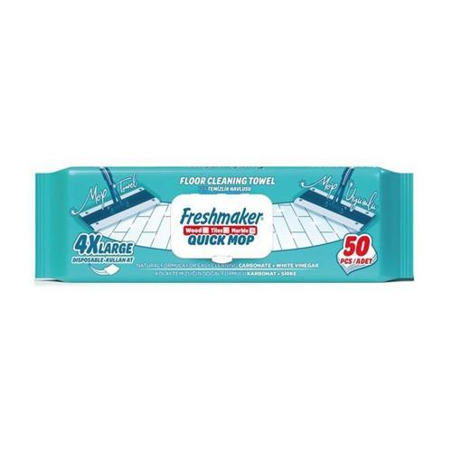 Karbonat ve Beyaz Sirke Katkılı Yüzey Yer Temizlik Mandallı Mop Havlusu - 50'li Paket