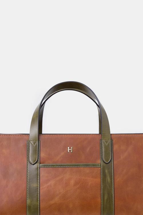 Leonard Hakiki Deri Unisex Askılı Seyahat Çantası
