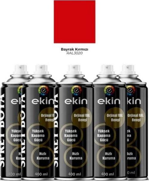 400 Ml Sprey Boya Parlak Kırmızı Renk - 5 Adet