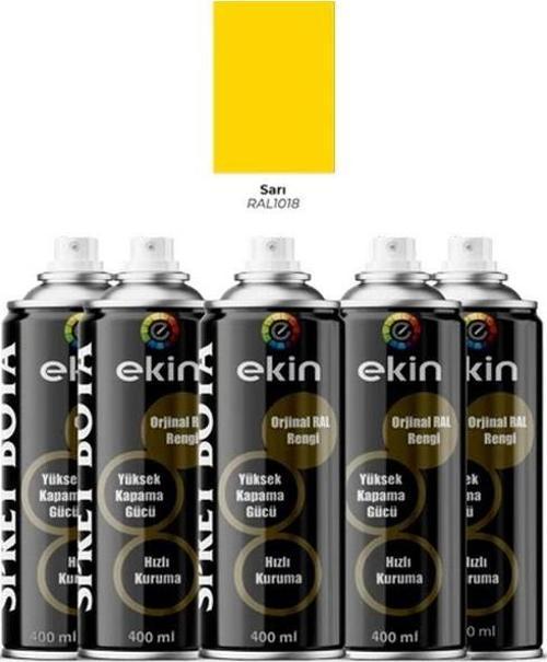 400 Ml Sprey Boya Parlak Sarı Renk - 5 Adet