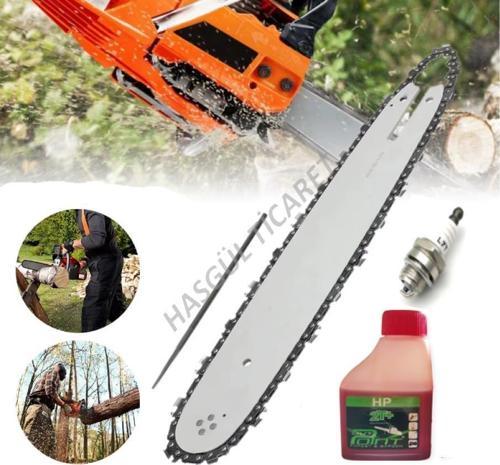 Motorlu Testere Husqvarna Uyumlu 3/25 33 Diş Kılavuz 2T yağ Buji Set Husq 51 55 137 142 435 450359 360 455 Modeller
