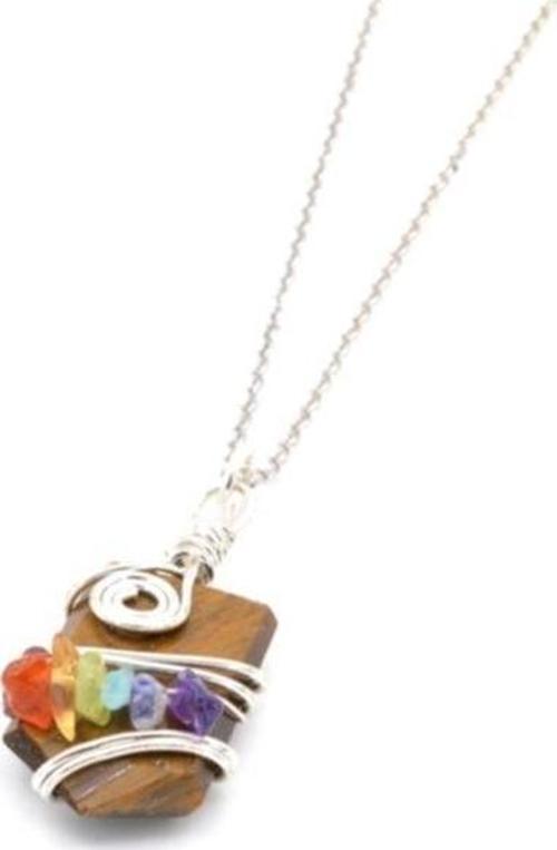 Doğal Kaplan Gözü Çakra Kolye Ucu