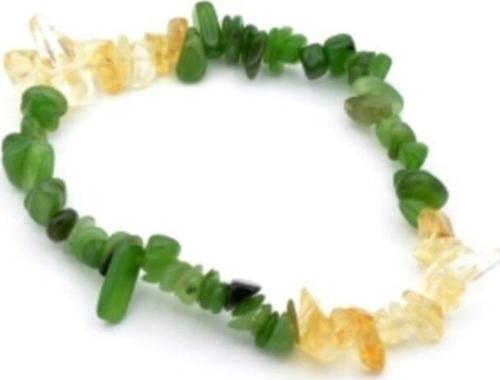 Doğal Kırık Taş Kanada Yeşimi Ve Sitrin Taşı Bileklik