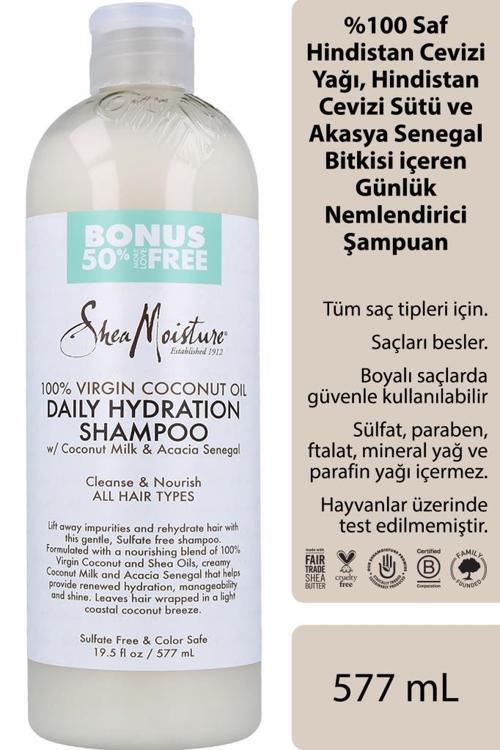 %100 Saf Hindistan Cevizi Yağlı Günlük Nemlendirici Şampuan 577ML