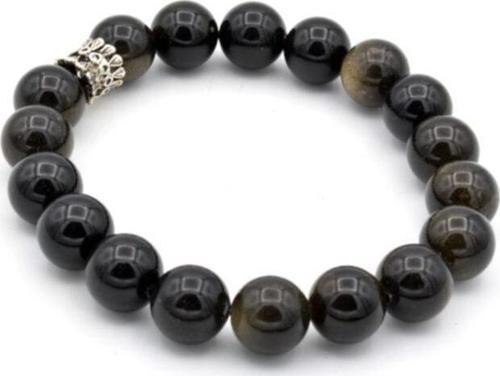Doğal Rainbow Obsidyen Bileklik 1.kalite 002 Iri Boy