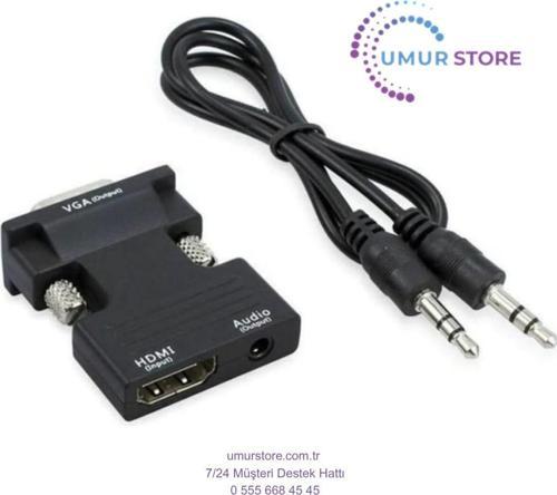 Ses Destekli HDMI To VGA Dönüştürücü Adaptör