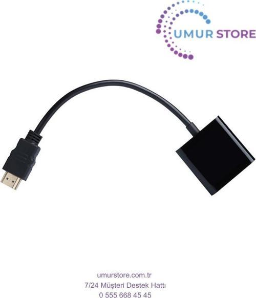HDMI to VGA Dijital - Analog, Full HD 1080P,Tak Çalıştır Görüntü Dönüştürücü Kablo
