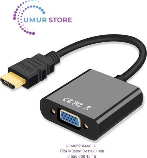 HDMI To VGA Kablo Çevirici Dönüştürücü Görüntü Aktarıcı