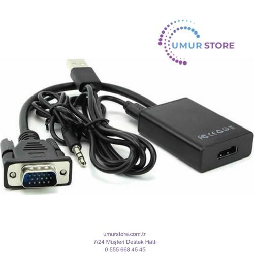 Vga To Hdmi Kablo Dönüştürücü Görüntü Ve Ses Çevirici