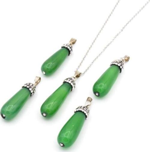 Doğal Yeşil Akik Kolye Ucu 1.kalite 001