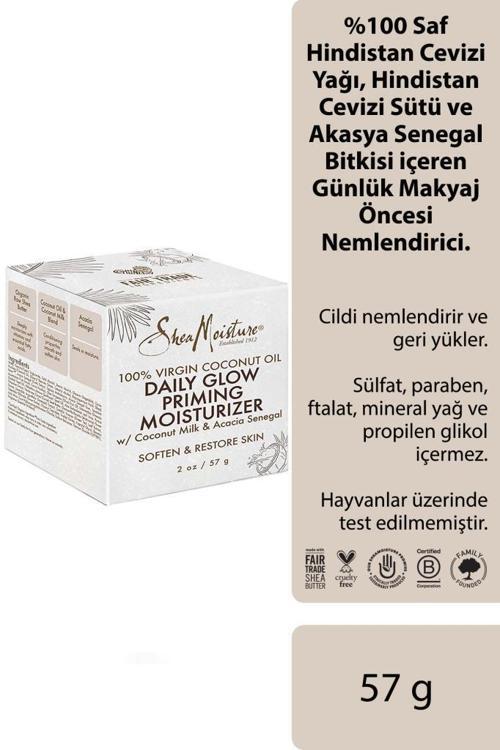 %100 Saf Hindistan Cevizi Yağlı Günlük Makyaj Öncesi Nemlendirici 57GR